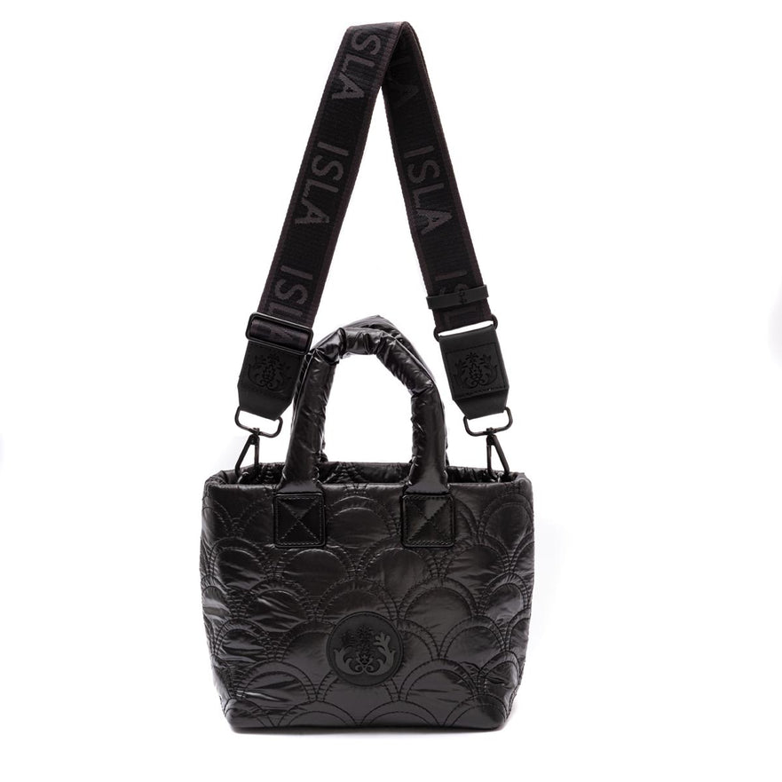 BOLSA TOTE PUFFER PEQUENA  NYLON PRETO