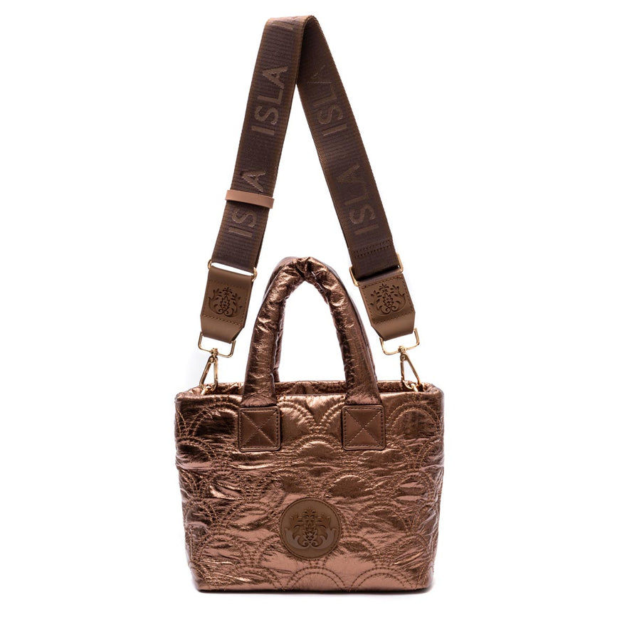 BOLSA TOTE PUFFER MINI NYLON  BRONZE