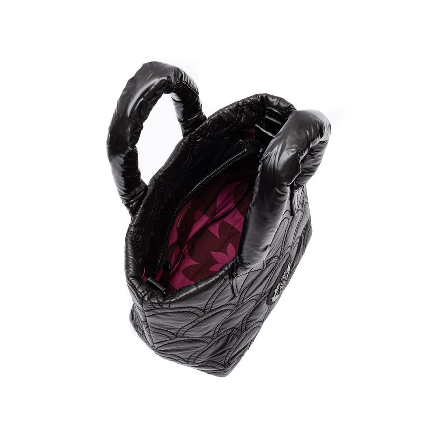 BOLSA TOTE PUFFER PEQUENA  NYLON PRETO