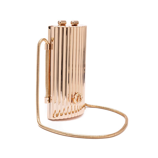 BOLSA CLUTCH CANTIL MINI METAL OURO