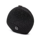 BOLSA CLUTCH MEDIA ABAULADA CRISTAIS  PRETA