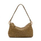 BOLSA ÍSIS WOVEN SHOULDER COURO TRESSÊ PEQUENE PISTACHE