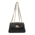 BOLSA FLAP MINI TRESSÊ PRETO OURO