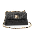 BOLSA FLAP MINI TRESSÊ PRETO OURO