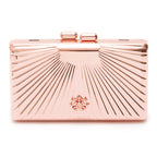 BOLSA CLUTCH DELUXE PEQUENA  EM METAL OURO ROSE