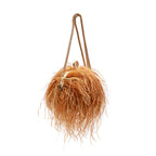 BOLSA SHOULDER LYRA PEQUENA MACRAMÊ CARAMELO