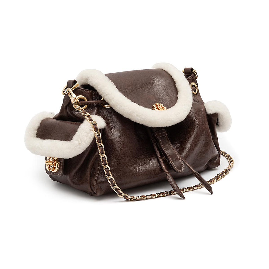 BOLSA CROSSBODY ANNE MARIE PEQUENA CAMURÇA OVELHA