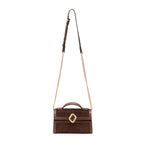 BOLSA TOPHANDLE AURORA PEQUENA COURO CAFÉ BROWNIE