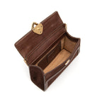 BOLSA TOPHANDLE AURORA PEQUENA COURO CAFÉ BROWNIE