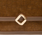 BOLSA BOX BAG AURORA MEDIA NEW CROCO MASCAVO OURO