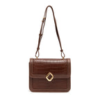 BOLSA BOX BAG AURORA MEDIA NEW CROCO BROWNIE OURO