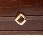 BOLSA BOX BAG AURORA MEDIA NEW CROCO BROWNIE OURO