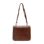 BOLSA BOX BAG AURORA MEDIA NEW CROCO BROWNIE OURO