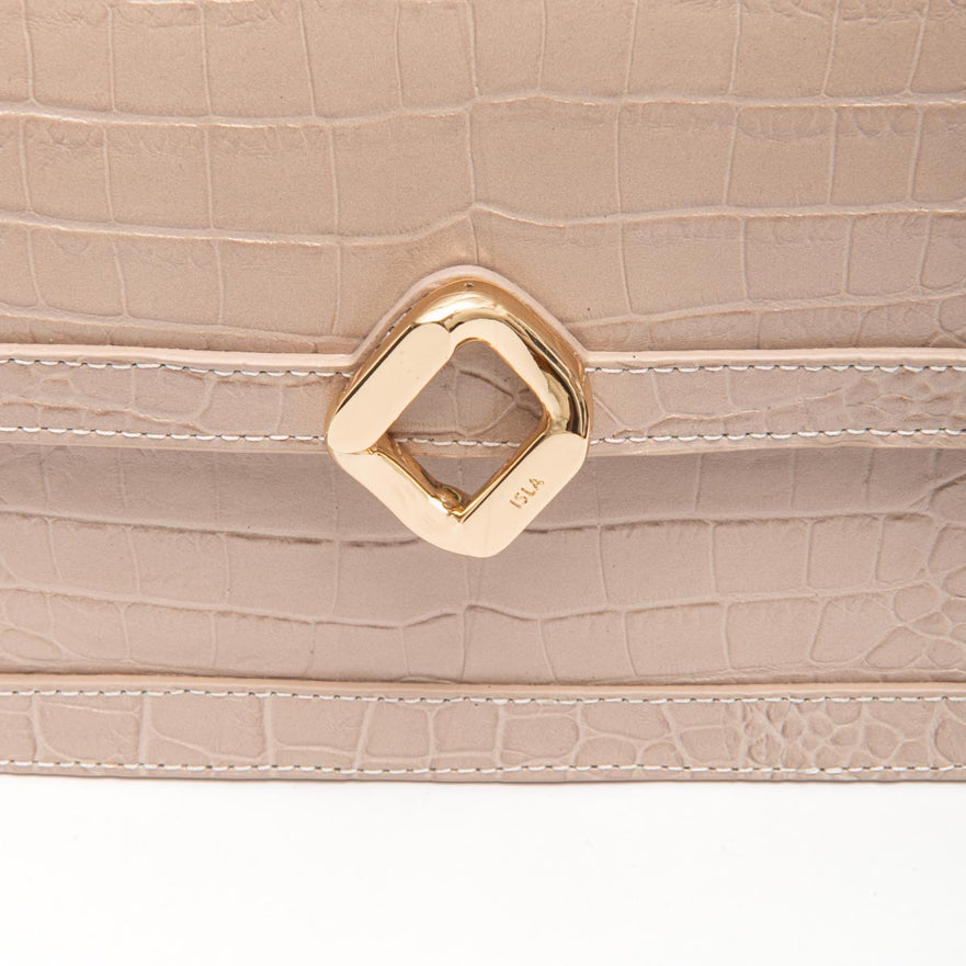 BOLSA BOX BAG AURORA MEDIA NEW CROCO NEVOA OURO