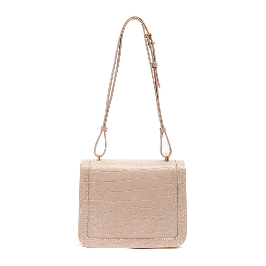 BOLSA BOX BAG AURORA MEDIA NEW CROCO NEVOA OURO