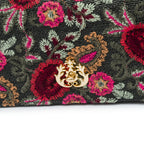 BOLSA SHOPPER DANNY GRANDE EM PALHA FIORI BORDADA FRIDA PRETO