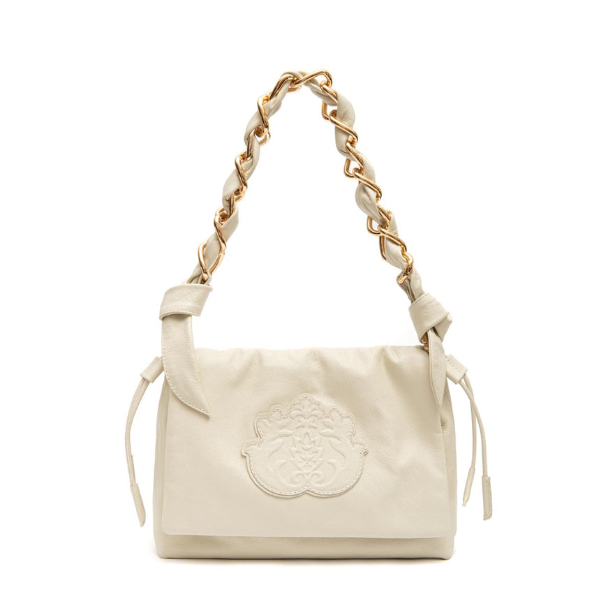 BOLSA FLAP DAYSE MÉDIA EM COURO BODAN CHANTILLY OURO