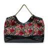 BOLSA SHOPPER DANNY GRANDE EM PALHA FIORI BORDADA FRIDA PRETO