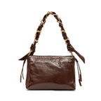 BOLSA FLAP DAYSE MÉDIA COURO GLOSS BROWNIE OURO