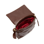 BOLSA FLAP DAYSE MÉDIA COURO GLOSS BROWNIE OURO