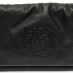 BOLSA FLAP DAYSE MEDIA  EM COURO BODAN PRETO ONIX