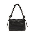 BOLSA FLAP DAYSE MEDIA  EM COURO BODAN PRETO ONIX