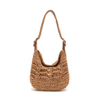 BOLSA HOBO OPHELIA  LATTE MEDIA RAFIA ARGILA CAFE LEITE