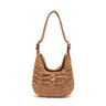 BOLSA HOBO OPHELIA  LATTE MEDIA RAFIA ARGILA CAFE LEITE