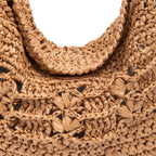 BOLSA HOBO OPHELIA  LATTE MEDIA RAFIA ARGILA CAFE LEITE
