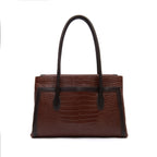 BOLSA WORKING TOTE GRANDE  NEW CROCO BROWNIE OURO