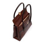 BOLSA WORKING TOTE GRANDE  NEW CROCO BROWNIE OURO
