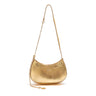 BOLSA SHOULDER FOREVER PEQUENA COURO CRUSH OURO/OURO