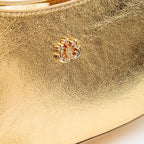 BOLSA SHOULDER FOREVER PEQUENA COURO CRUSH OURO/OURO