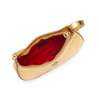 BOLSA SHOULDER FOREVER PEQUENA COURO CRUSH OURO/OURO