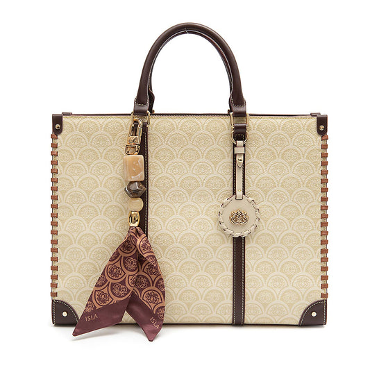 BOLSA SIRENA TOTE GRANDE MONOGRAMA CANVAS CREME