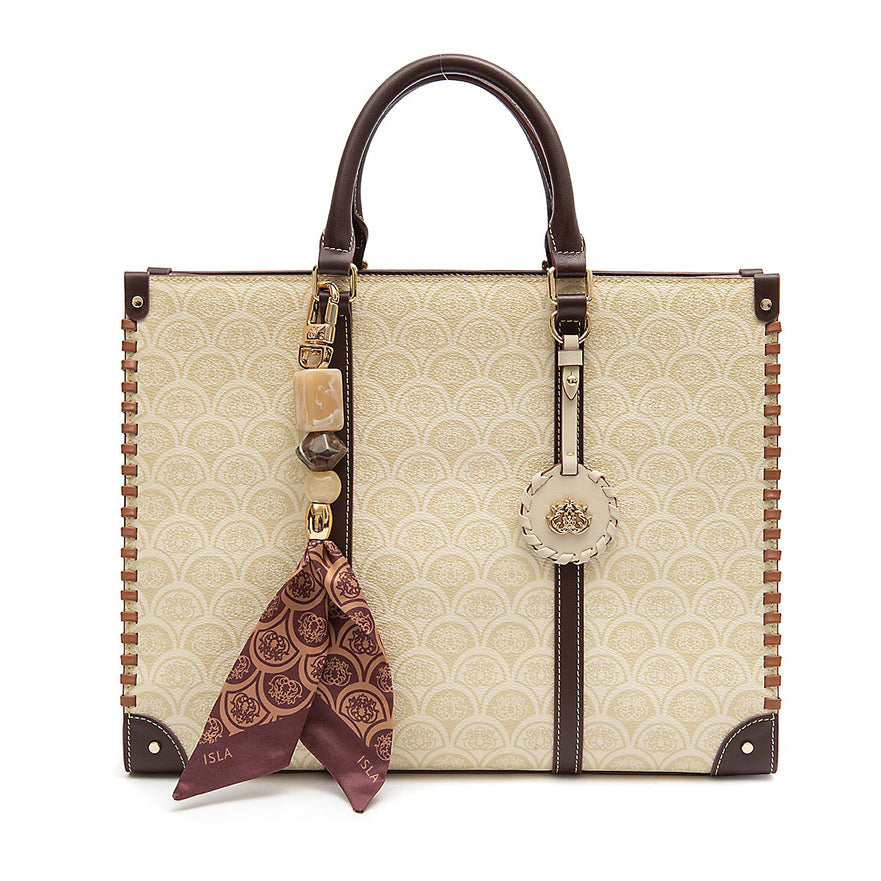 BOLSA SIRENA TOTE GRANDE MONOGRAMA CANVAS CREME