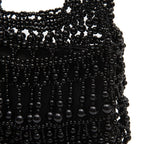 BOLSA HOBO CONTAS MÉDIA  DE RESINA PRETA