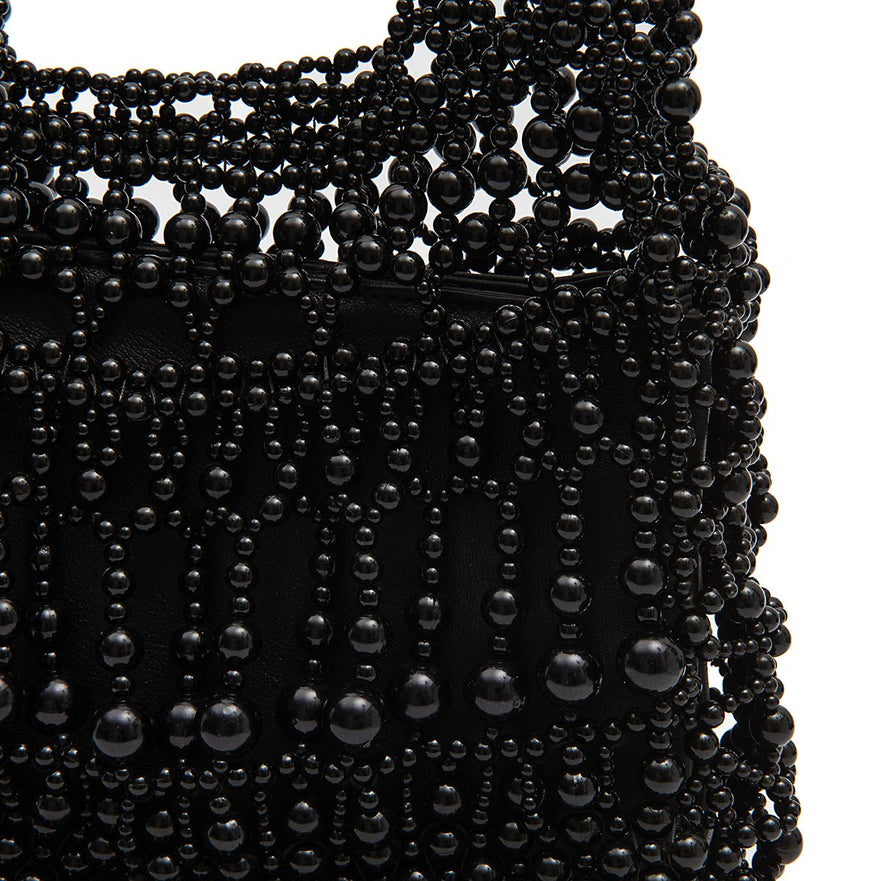 BOLSA HOBO CONTAS MÉDIA  DE RESINA PRETA