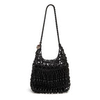 BOLSA HOBO CONTAS MÉDIA  DE RESINA PRETA