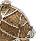 BOLSA CLUTCH ESFERA PEQUENA  DE CRISTAIS COM OURO
