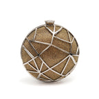 BOLSA CLUTCH ESFERA PEQUENA  DE CRISTAIS COM OURO