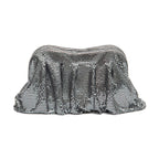 BOLSA POUCH  PEQUENA EM MALHA METÁLICA SHOULDER DE CRISTAIS