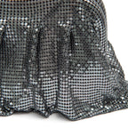 BOLSA POUCH  PEQUENA EM MALHA METÁLICA SHOULDER DE CRISTAIS