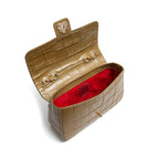 BOLSA BAGUETE ANNE JUMBO COURO CAIMAN AZEITE
