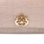 BOLSA CARTEIRA FOREVER  PEQUENA COURO NEW CROCO NEVOA
