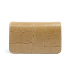 BOLSA CARTEIRA FOREVER PEQUENA COURO CAIMAN AZEITE
