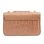 BOLSA BAGUETE ANNE JUMBO COURO CAIMAN ARGILA
