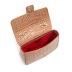 BOLSA BAGUETE ANNE JUMBO COURO CAIMAN ARGILA