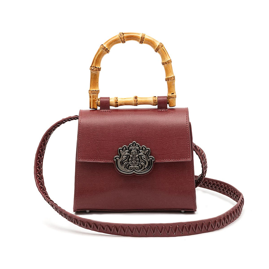 BOLSA TOP HANDLE MINI COURO CAVIAR CHERRY
