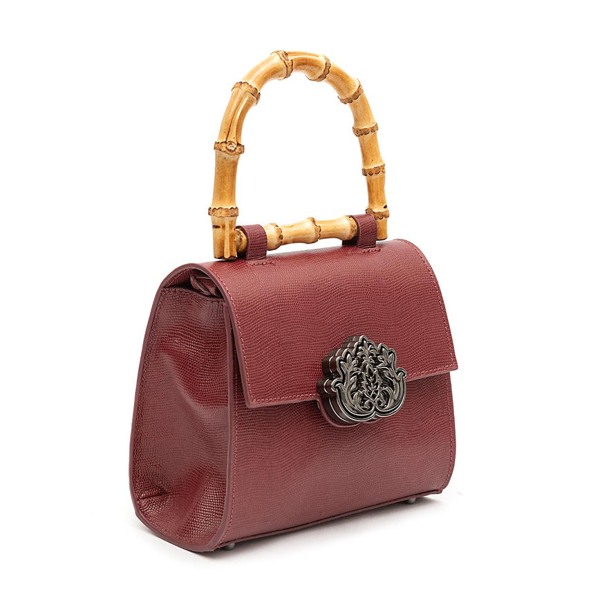 BOLSA TOP HANDLE MINI COURO CAVIAR CHERRY